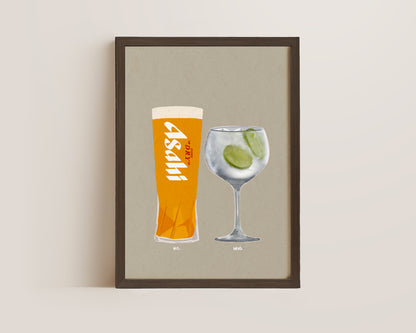 Asahi & G&T Print