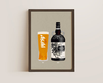Asahi & Kraken Print
