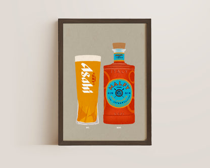 Asahi & Malfy Orange Gin Print