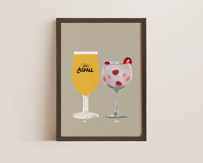 Aspall & Pink Gin Print