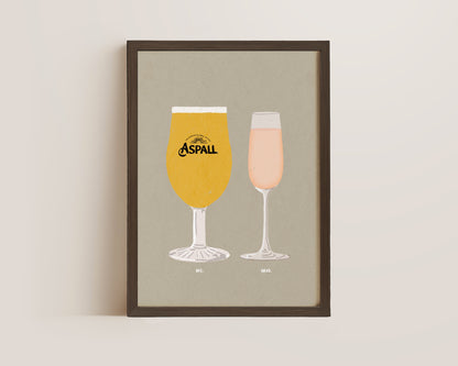 Aspall & Pink Prosecco Glass Print