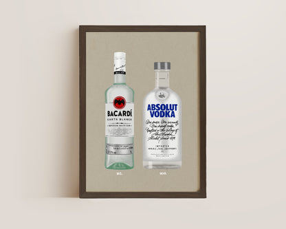 Bacardi Rum & Absolut Vodka Print