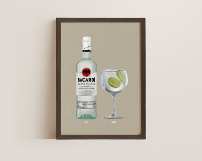 Bacardi Rum & G&T Print