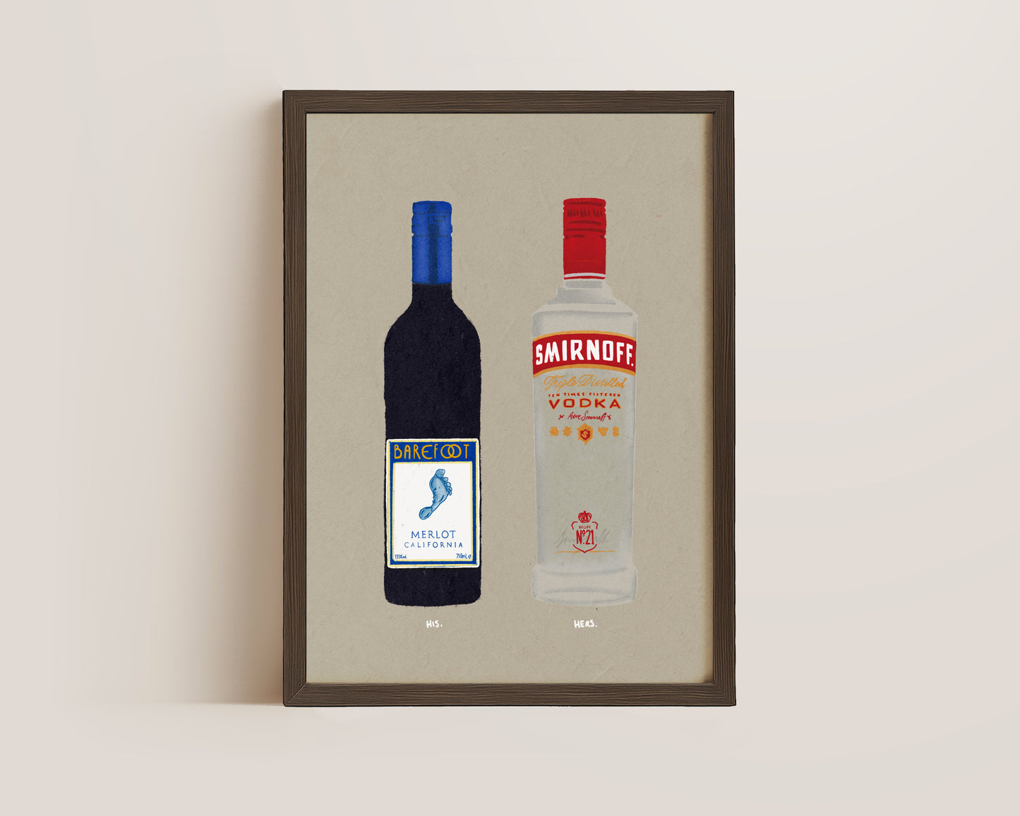 Barefoot Merlot & Smirnoff Vodka Print