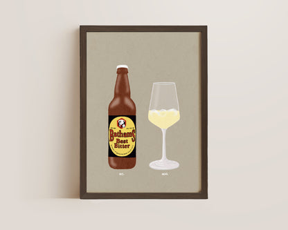 Bathams Bitter & White Wine Print