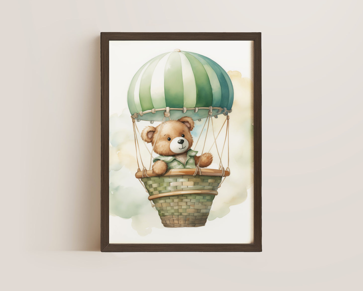 Bear In Hot Air Balloon Print