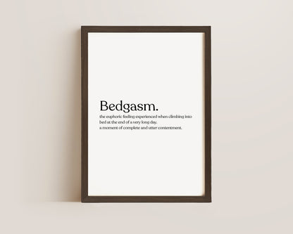 Bedgasm Definition Print