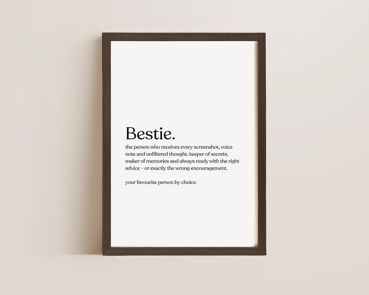 Bestie Definition Print