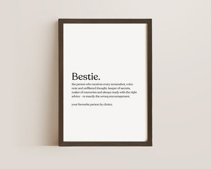 Bestie Definition Print