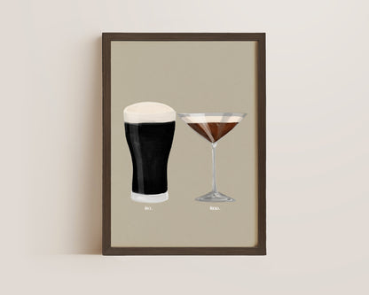 Black Stout & Espresso Martini Couples Drink Print