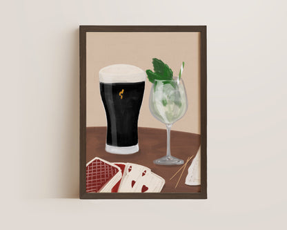 Black Stout & Hugo Spritz Date Night Print