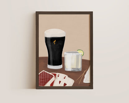 Black Stout & Margarita Date Night Print