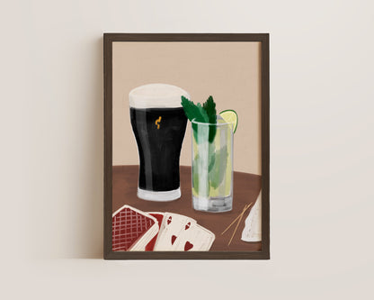 Black Stout & Mojito Date Night Print
