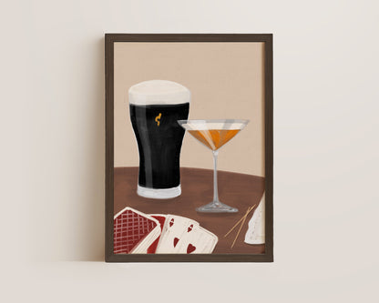 Black Stout & Pornstar Martini Date Night Print