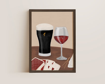 Black Stout & Red Wine Date Night Print
