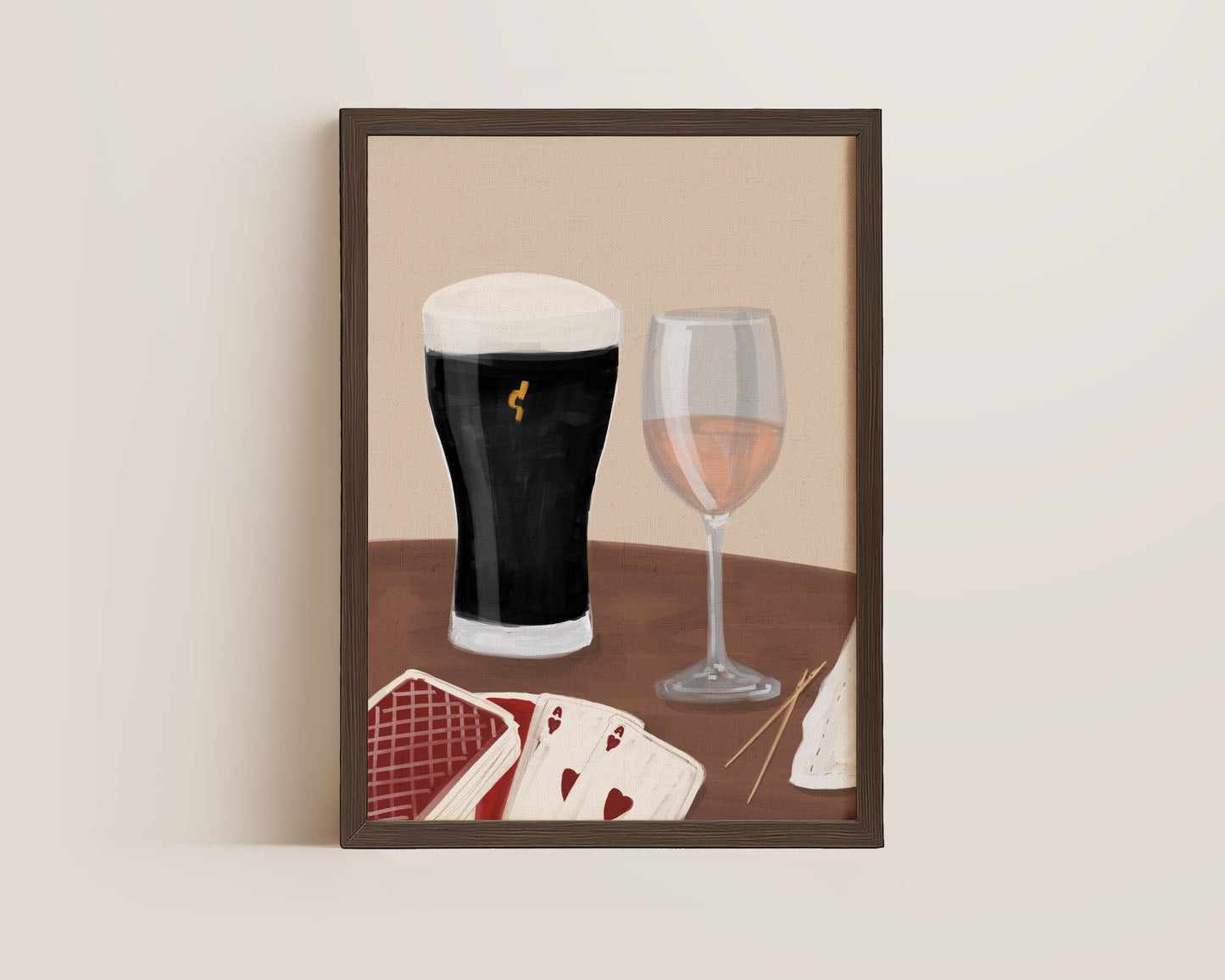 Black Stout & Rose Wine Date Night Print