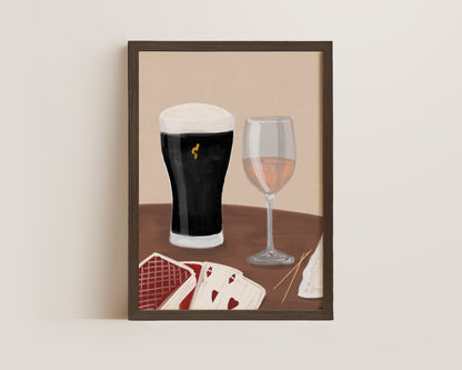Black Stout & Rose Wine Date Night Print
