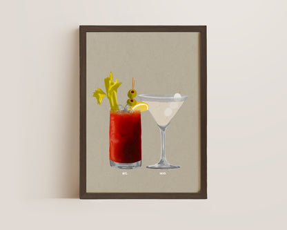Bloody Mary & Lychee Martini Print