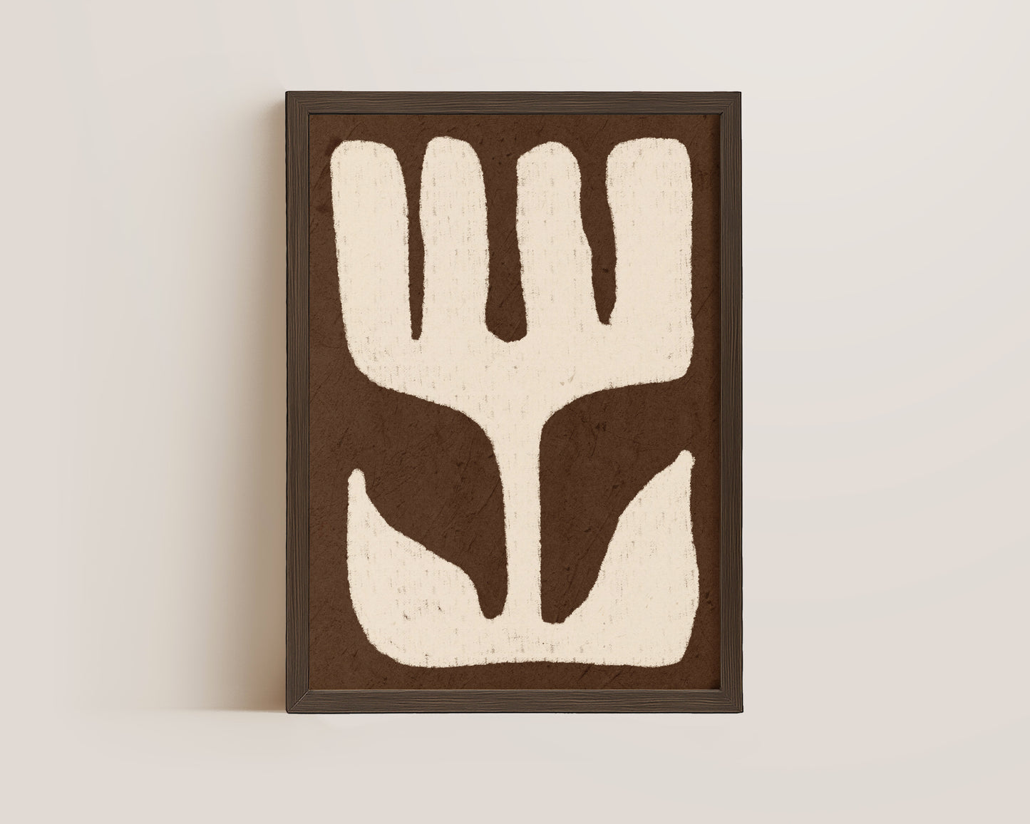 Flower On Brown Oil Pastel