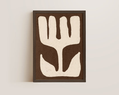 Flower On Brown Oil Pastel