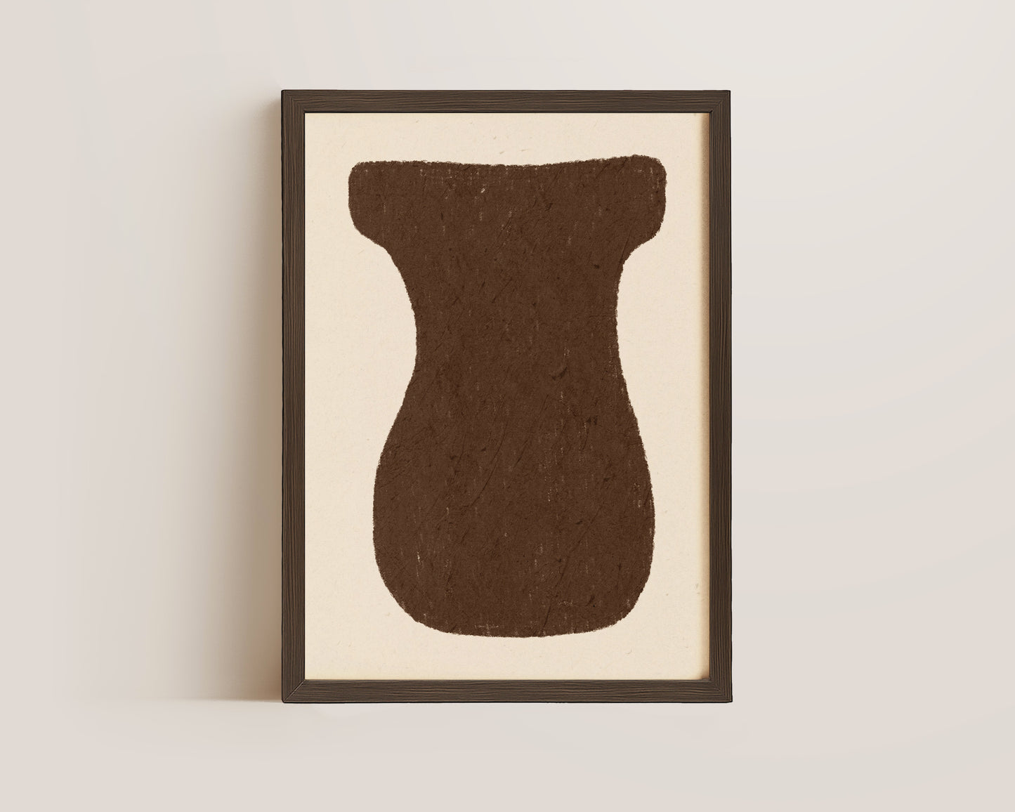 Abstract Brown Vase Oil Pastel