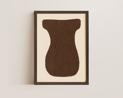 Abstract Brown Vase Oil Pastel