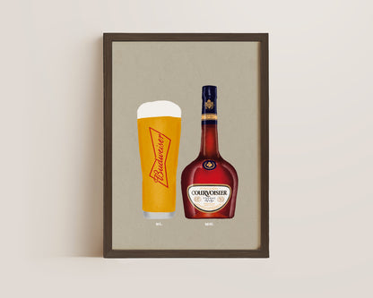 Budweiser Pint & Courvoisier Print