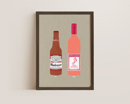Budweiser & Pink Moscato Print