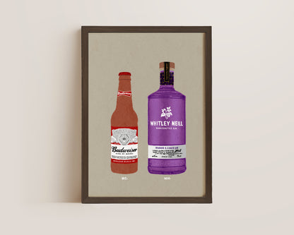 Budweiser & Rhubarb Ginger Gin Print