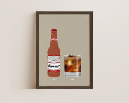 Budweiser & Havana Rum Coke Print