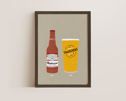 Budweiser & Thatchers Print