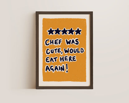 Chef Was Cute Yellow Print