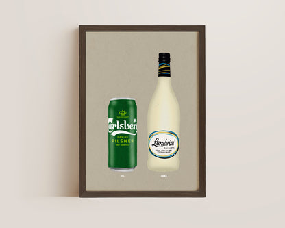 Carlsberg Can & Lambrini Print