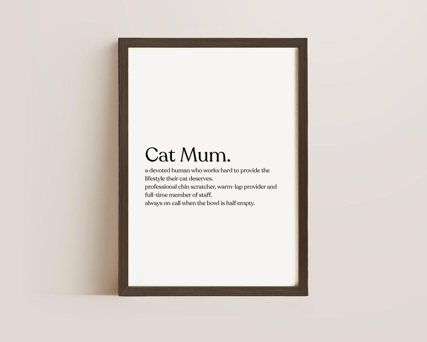 Cat Mum Definition Print