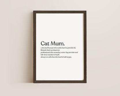 Cat Mum Definition Print
