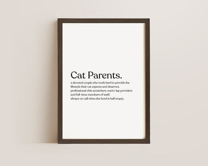 Cat Parents Definition Print