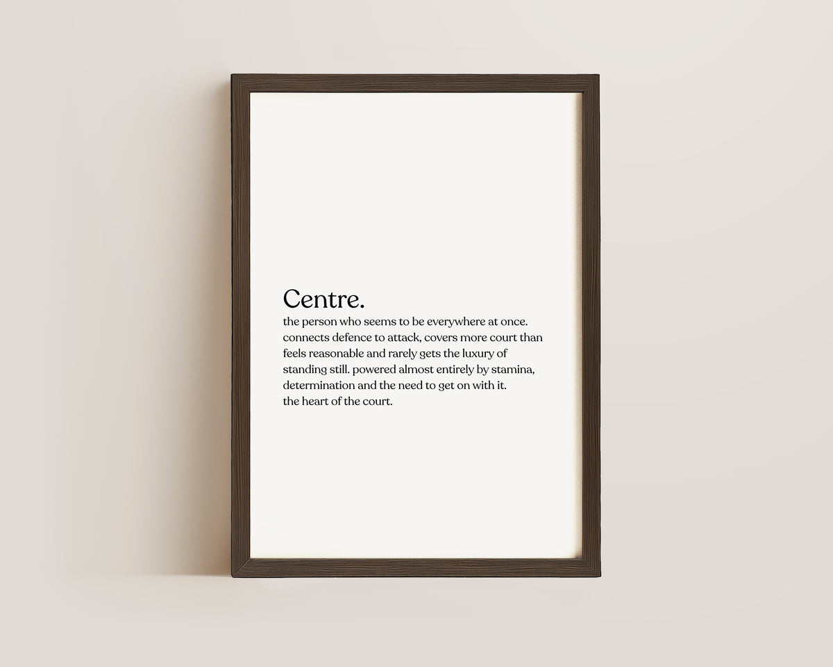 Centre Netball Definition Print