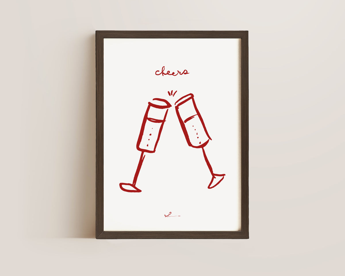 Red Cheers Print