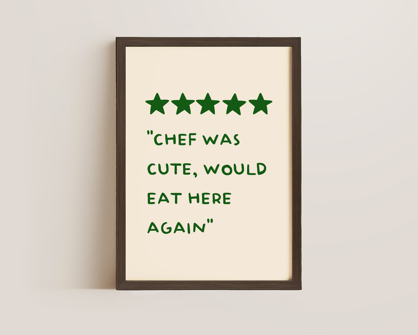 Chef Was Cute Print In Green