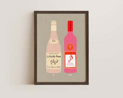 Chicken Wine & White Zinfandel Print