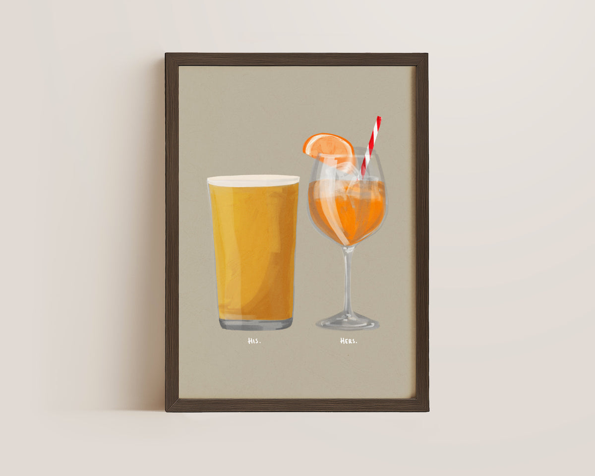 Cider & Aperol Spritz Couples Drink Print