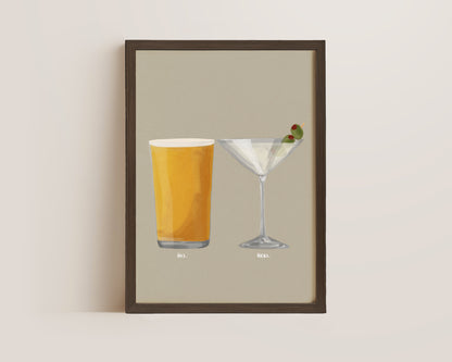 Cider & Dirty Martini Couples Drink Print