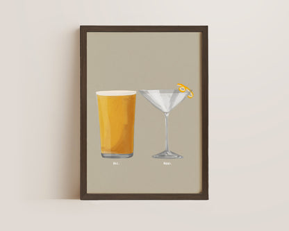 Cider & Dry Martini Couples Drink Print