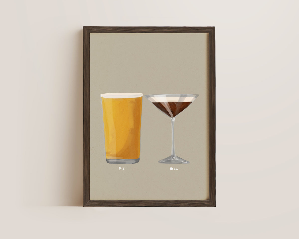 Cider & Espresso Martini Couples Drink Print