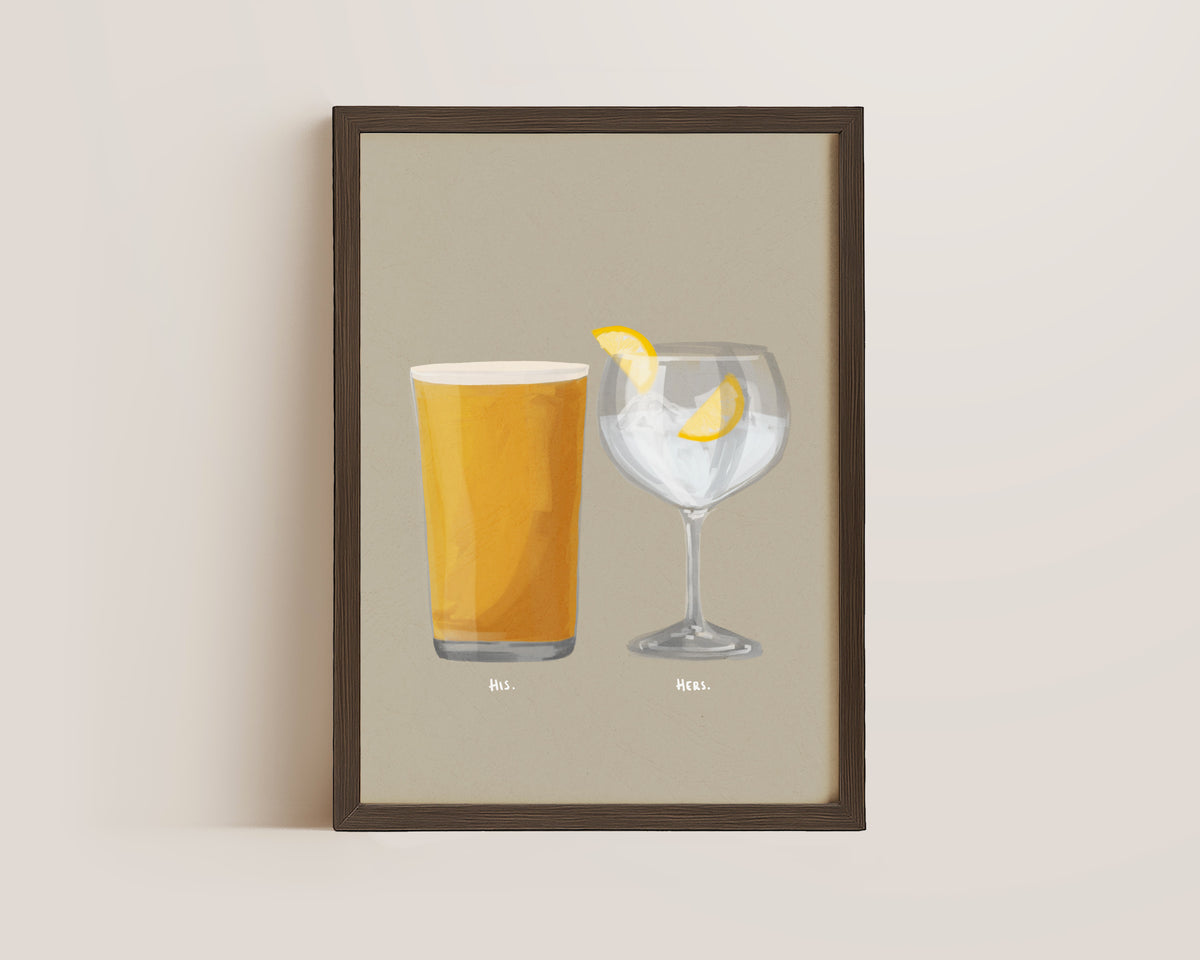 Cider & G&T Couples Drink Print
