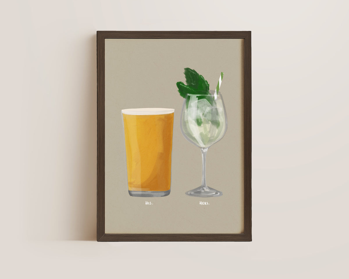 Cider & Hugo Spritz Couples Drink Print