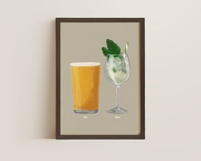 Cider & Hugo Spritz Couples Drink Print