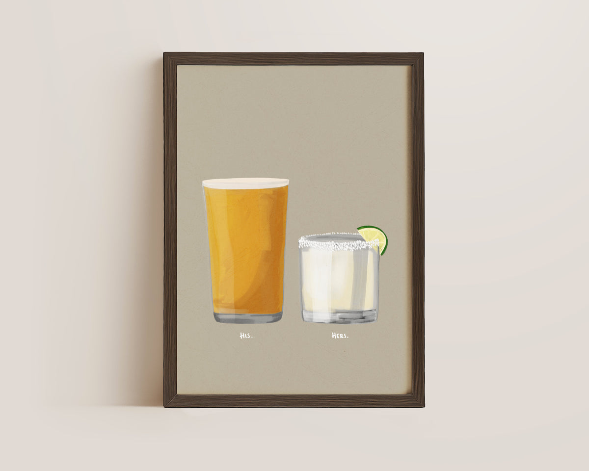 Cider & Margarita Couples Drink Print