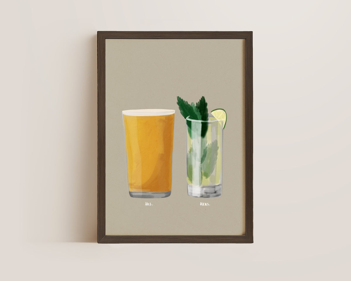 Cider & Mojito Couples Drink Print