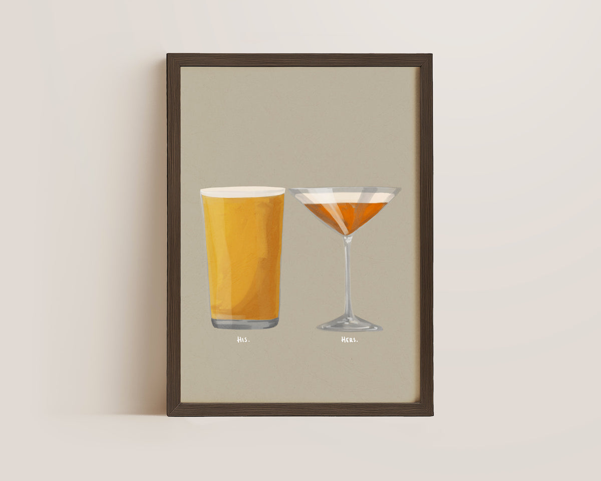 Cider & Pornstar Martini Couples Drink Print